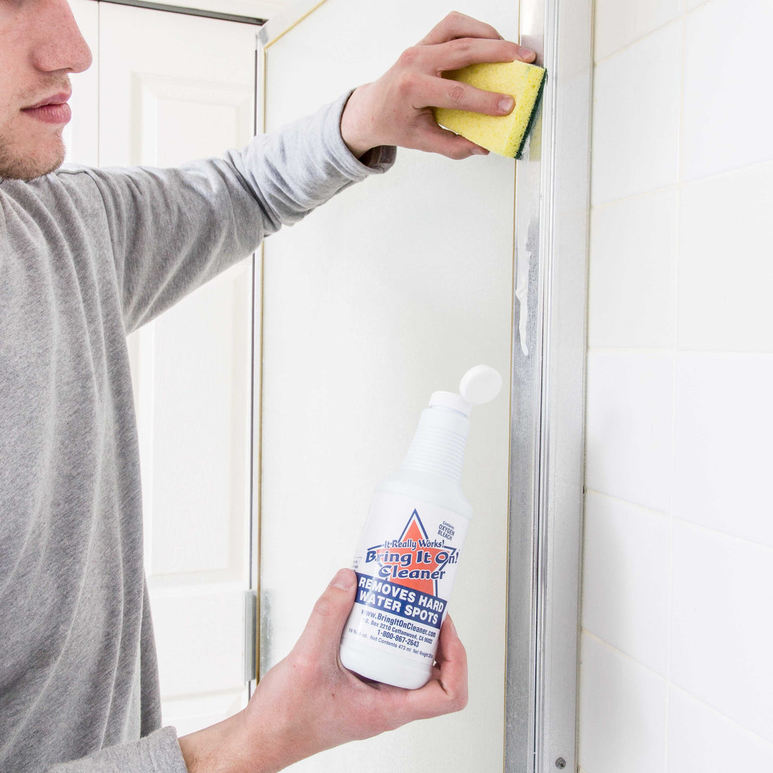 Bring It On Cleaner Set with Hard Water Stain Remover and Pro-Tect Shield water repellent spray for tough mineral deposits and surface protection