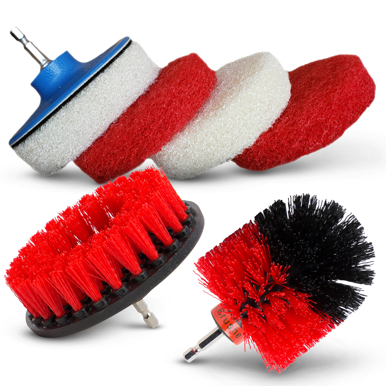 Drill Scrub Brush and Pad Set